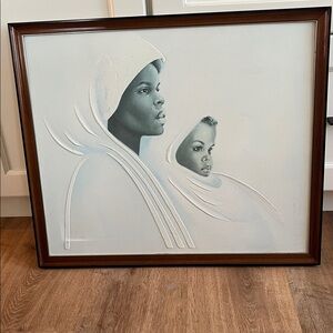 Ida Jackson “Mother and Child” hand enhanced gicle’e print on canvas 25.5” x 22”